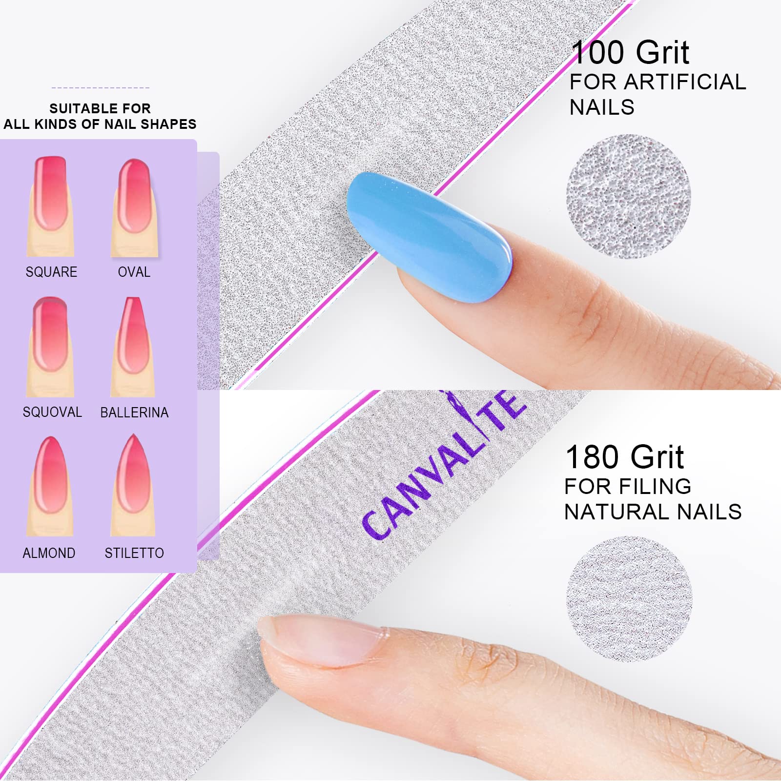CANVALITE set de 10 limas profesionales para uso en hogar o salón.