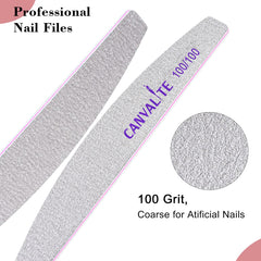 CANVALITE conjunto de 10 limas, grano 100, aptas para uñas acrílicas y naturales