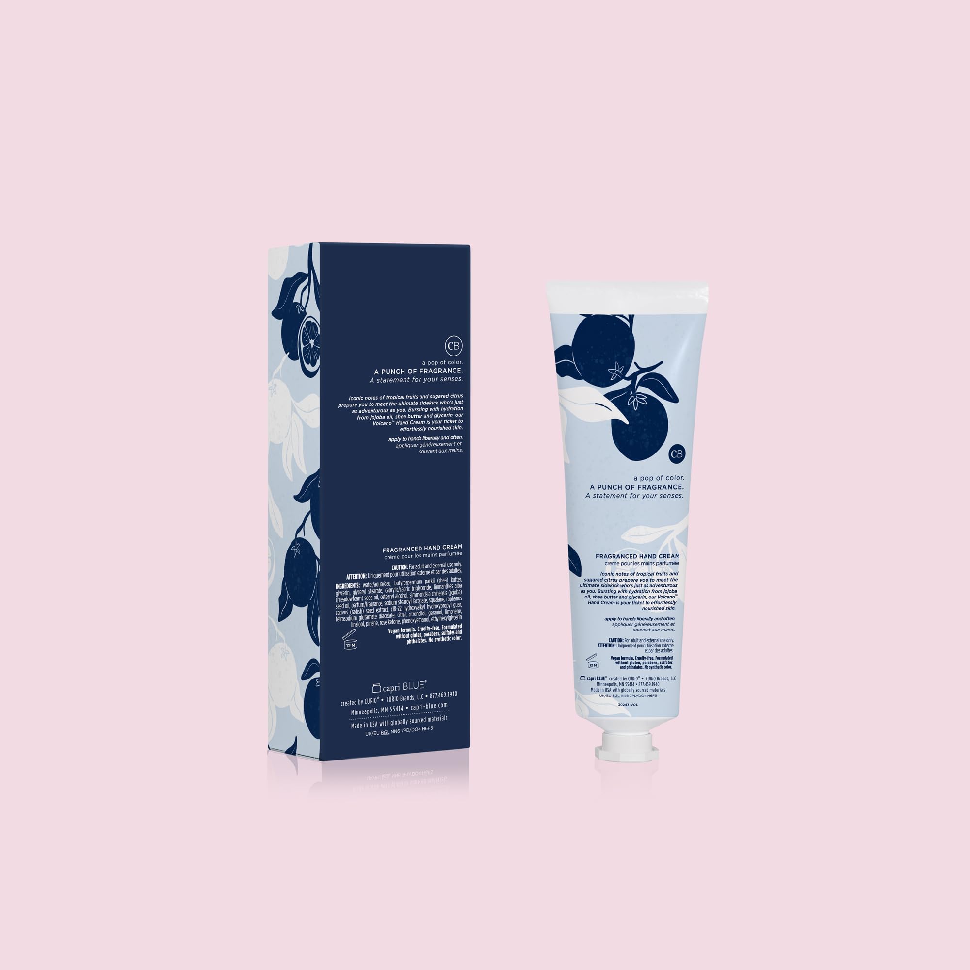 Capri Blue crema de manos libre de crueldad y vegana, opción ética para cuidado diario.