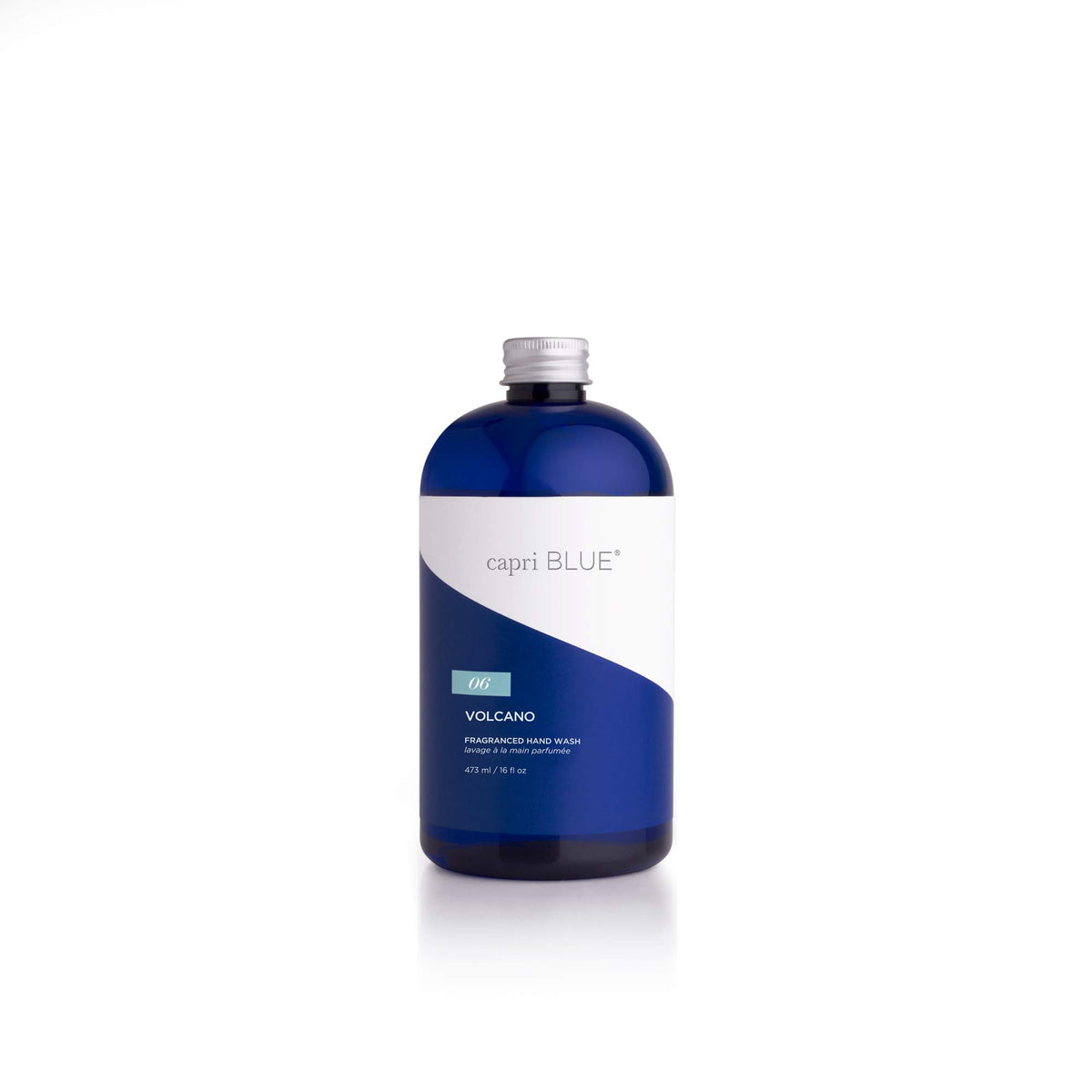 Capri Blue Volcano: botella azul de jabón de manos, fragancia tropical duradera.