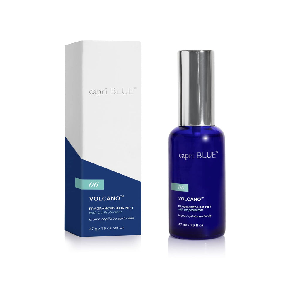Capri Blue Volcano bruma para cabello en botella, aroma envolvente.