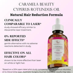 Texture légère de l'huile Caramela Beauty, absorption rapide pour une peau souple.
