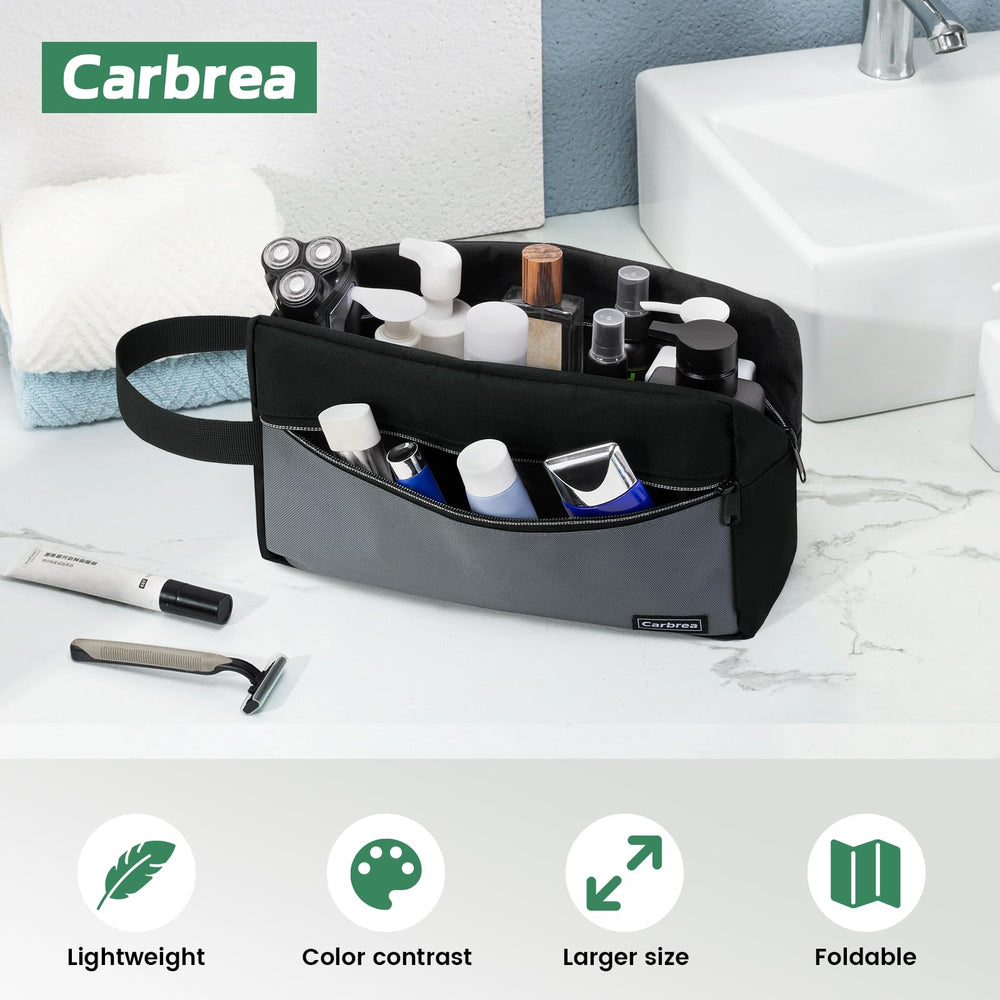 Carbrea bolsa de higiene, cierre suave, acceso rápido a tus artículos de higiene.