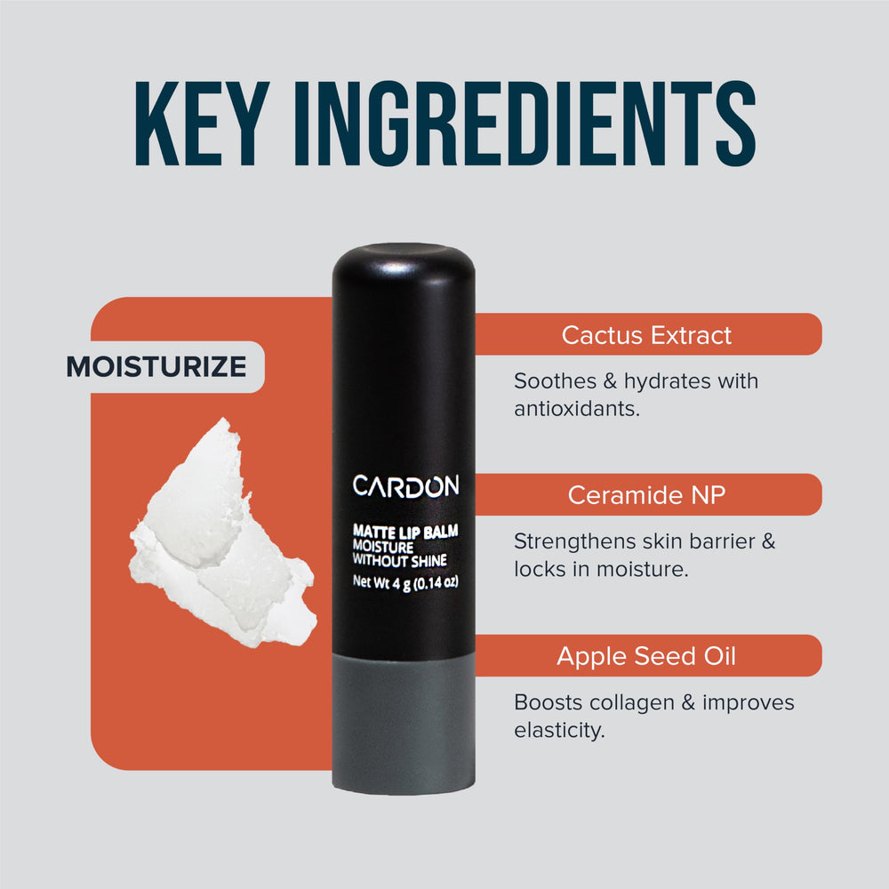Cardon balsamo labial con hidratación prolongada gracias a ceramida NP y cactus.