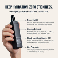 Cardon gel ligero para rostro: absorción rápida y sensación fresca.