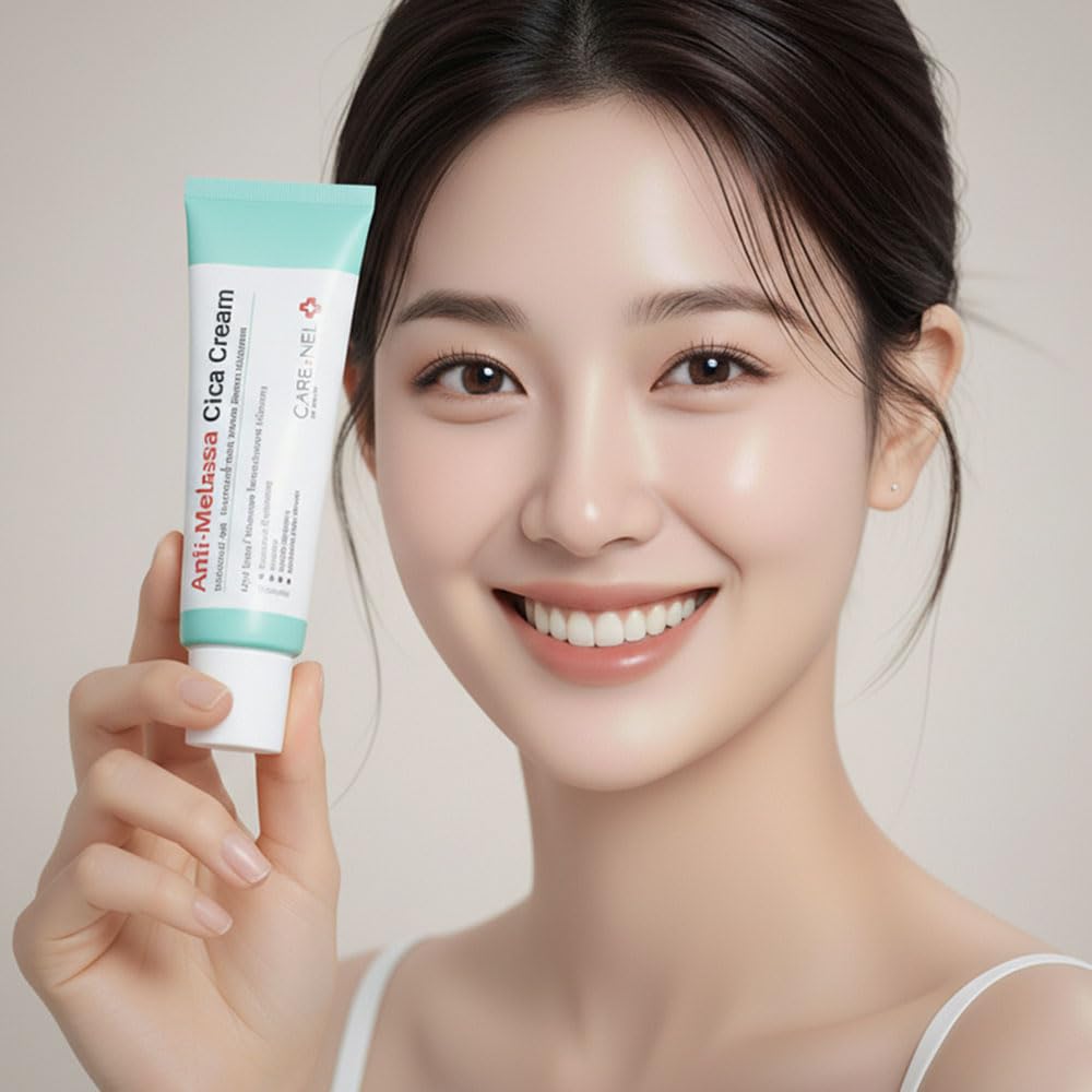 CARE:NEL Crema Melasma, textura crema: aplicación suave para piel sensible.
