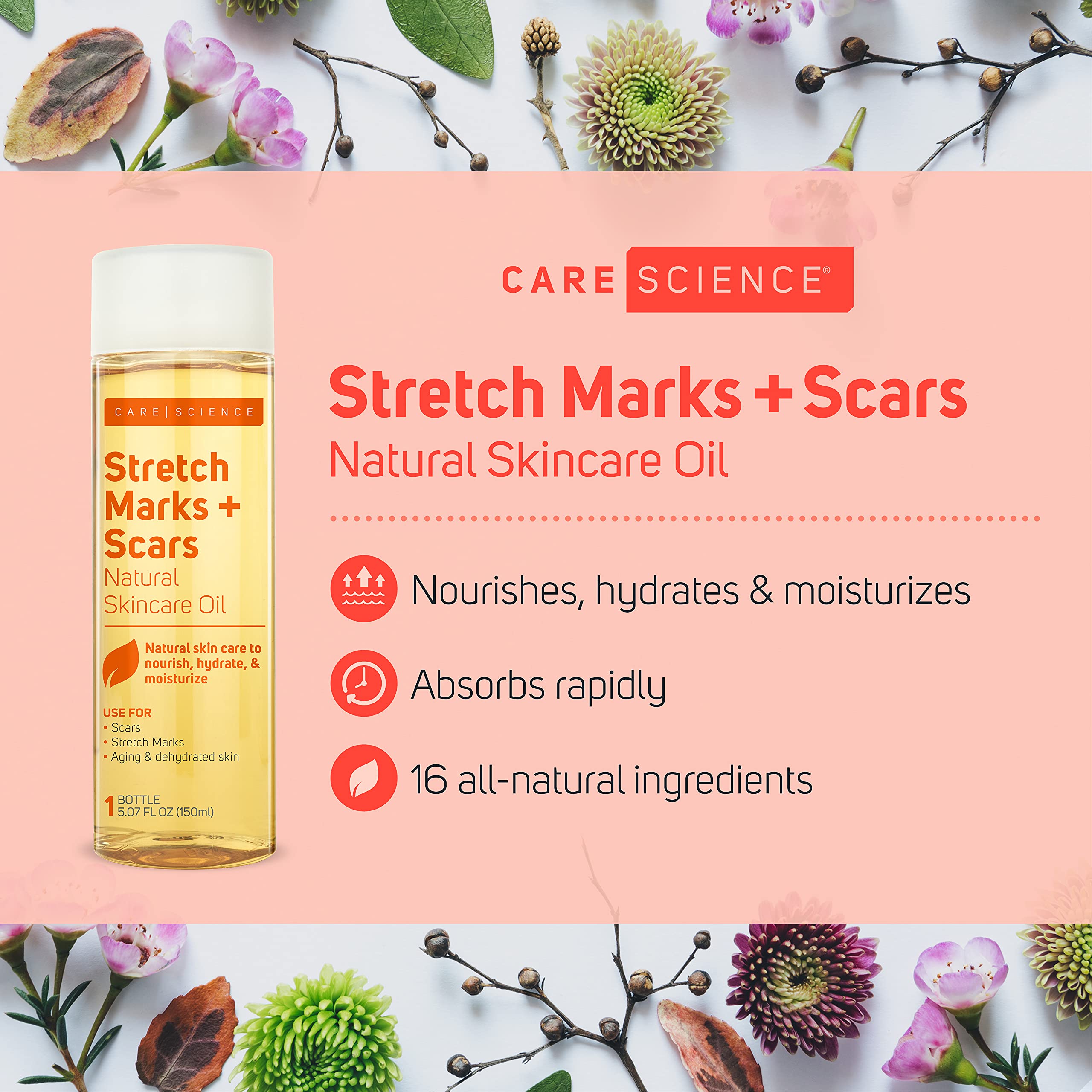 Care Science Aceite Cuerpo Estrías: ayuda a hidratar y suavizar.