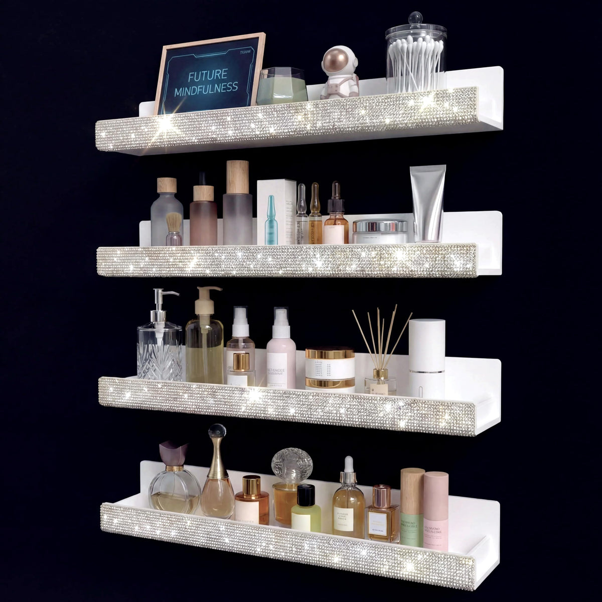Careandmore YJ organizador de esmaltes en pared con cristales de diamante para brillo glamoroso