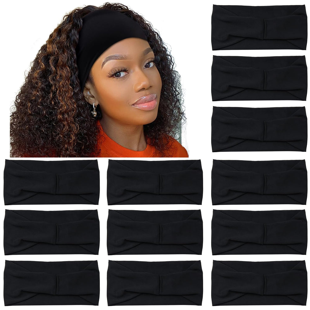 Carede cinta para cabello negra, frente, ajuste cómodo para uso diario.