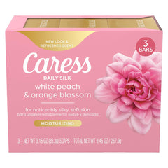 Caress barra jabón Seda Diaria con textura espumosa para piel suave