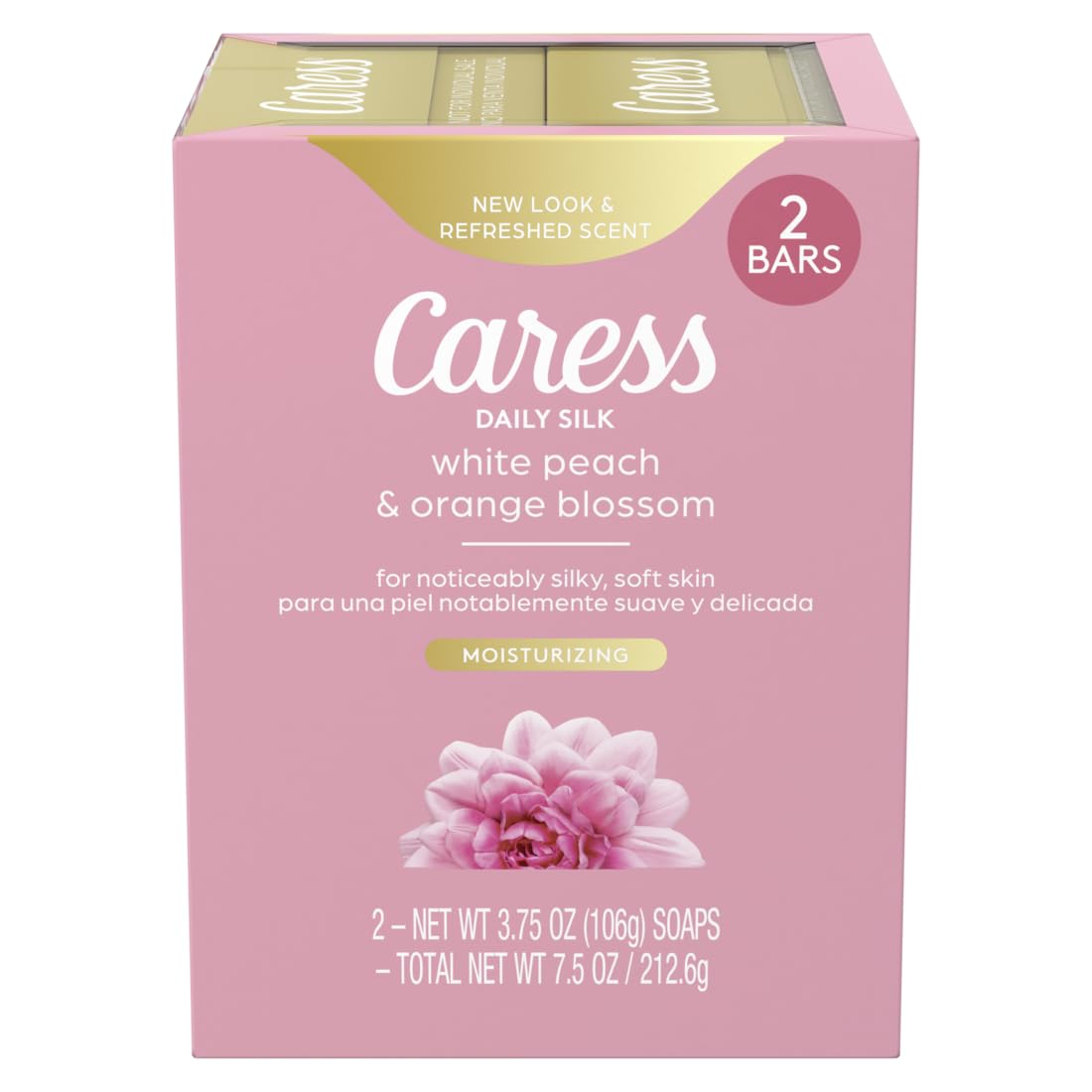 Caress Daily Silk, barra jabón para piel sedosa y perfumada todo el día.