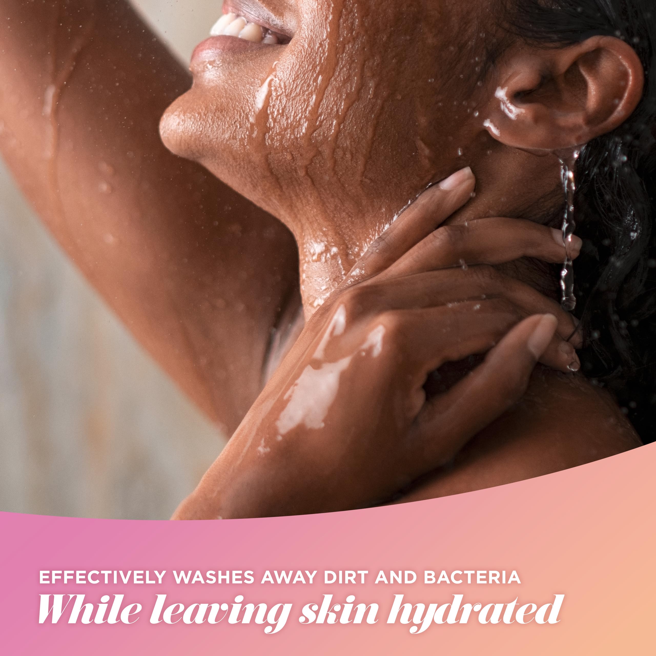 Gotas de esencia floral en Caress Daily Silk para perfumar la ducha.