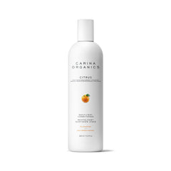 Acondicionador cítrico diario de Carina Organics, frasco, cabello suave.