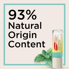 Bálsamo Carmex con cera de abejas, ingrediente natural para suavizar labios.