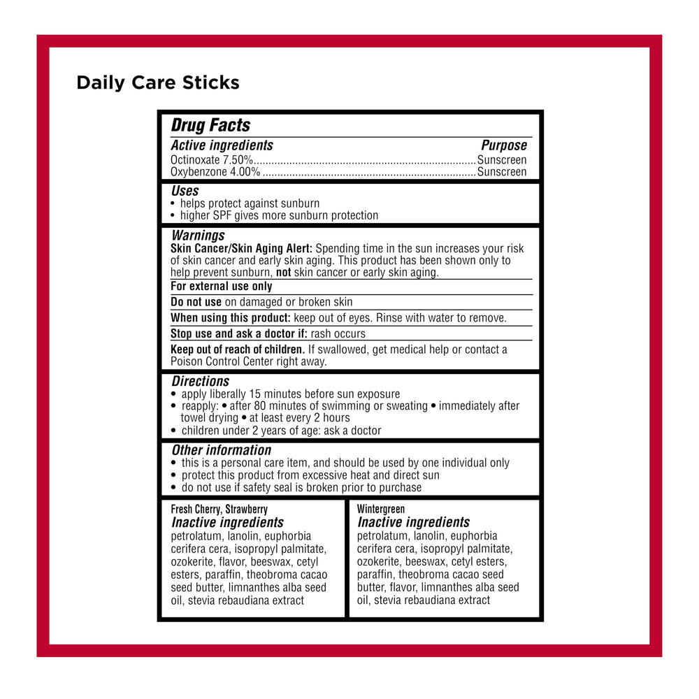 Carmex sabor cereza fresca, primer plano y hidratación duradera.