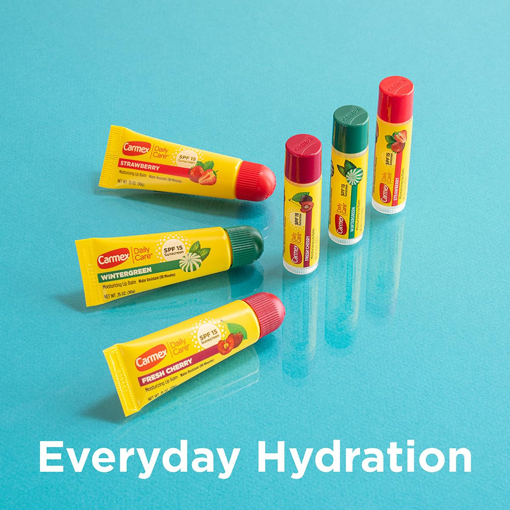 Carmex sabor menta, primer plano: aroma fresco y alivio suave.