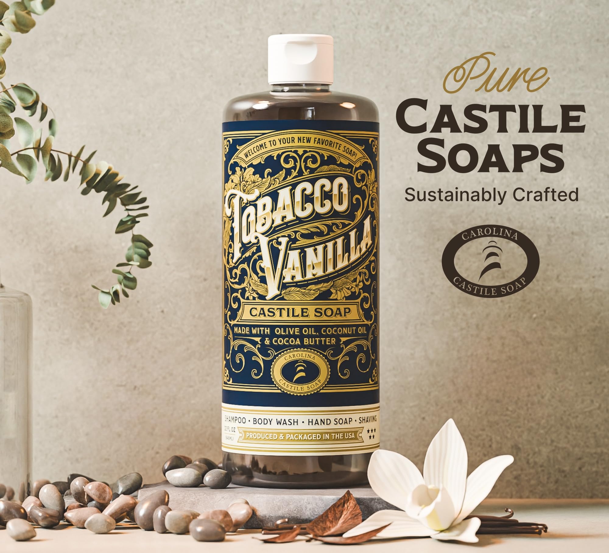 Carolina Castile Tobacco Vanilla: fórmula concentrada para usar menos producto.