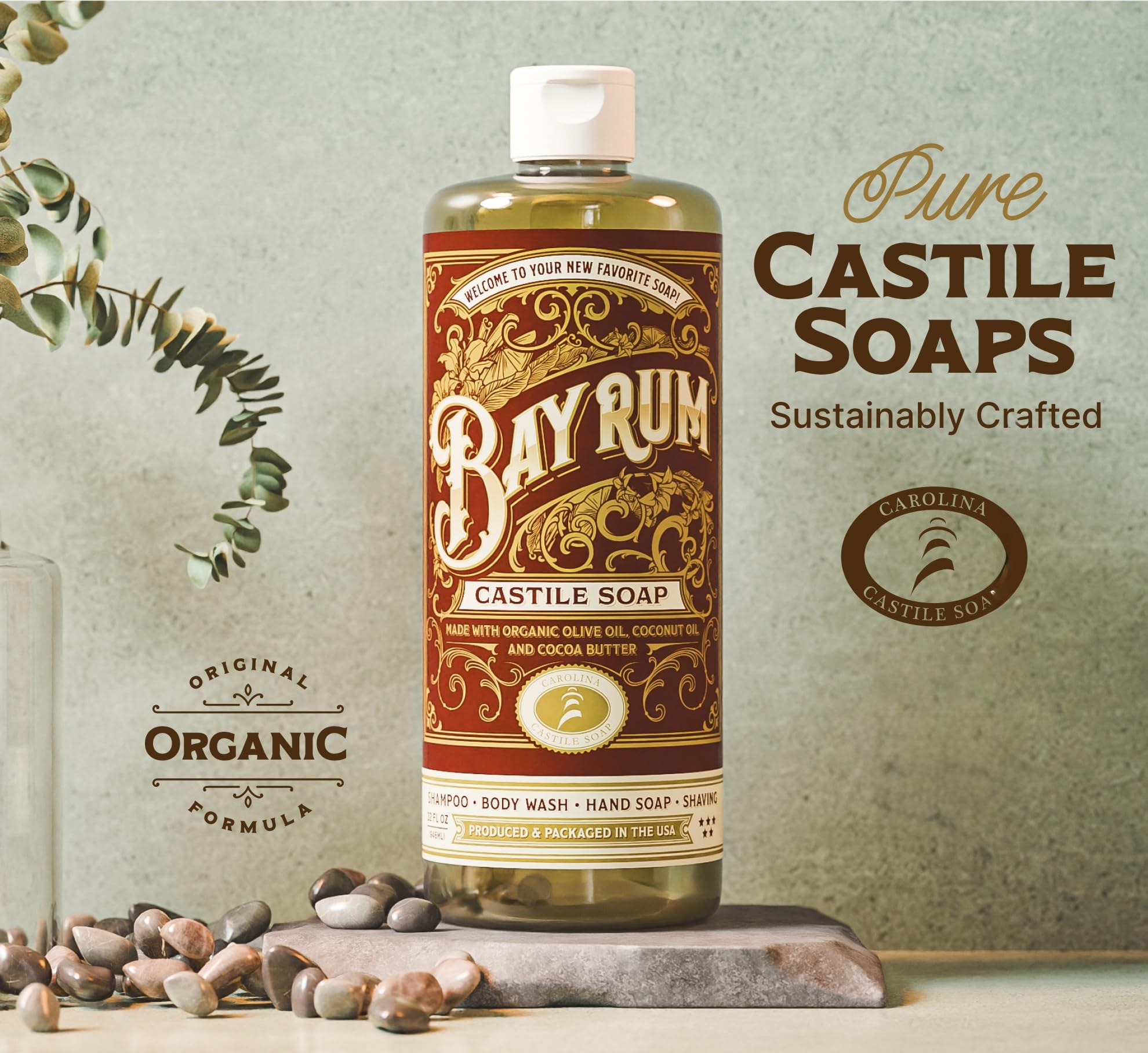 Carolina Castile Soap multiusos para cuerpo, cabello y manos