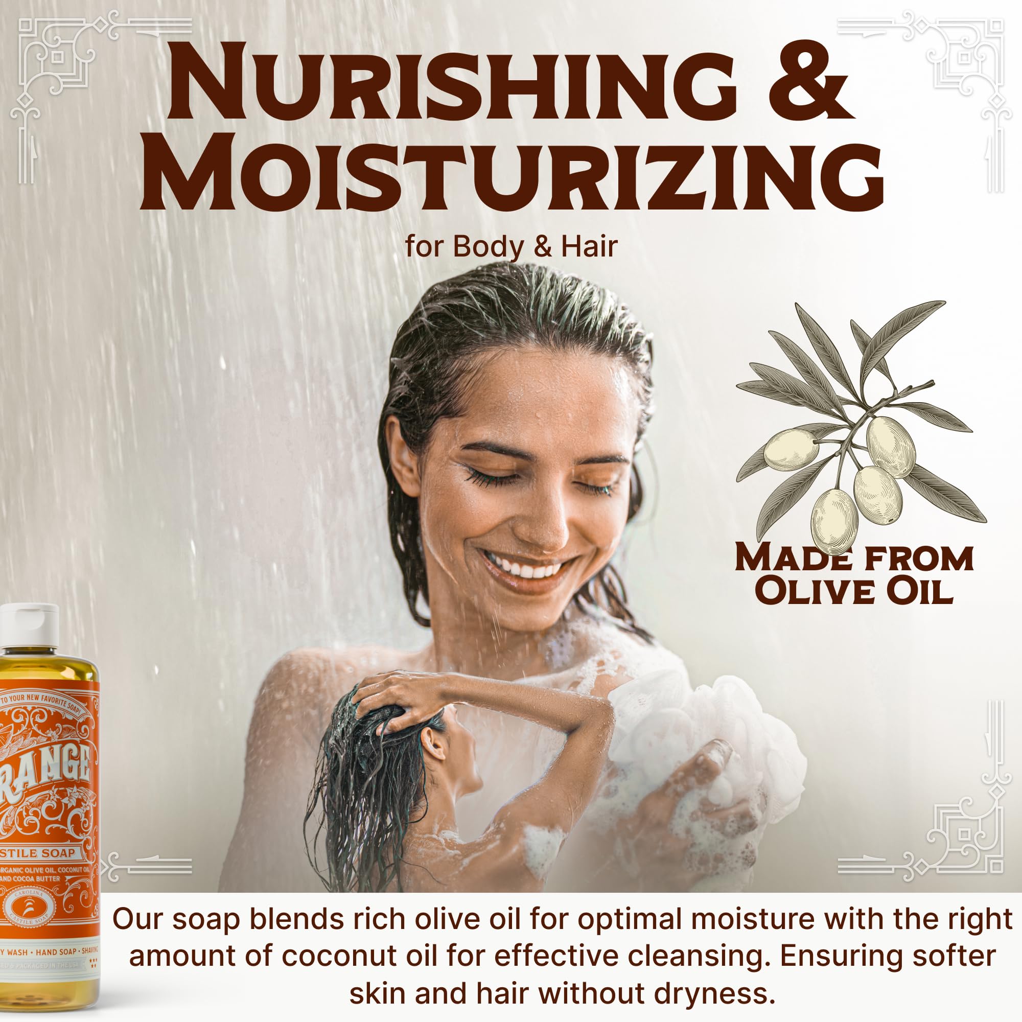 Carolina Castile Soap, aceite de oliva principal para limpieza suave