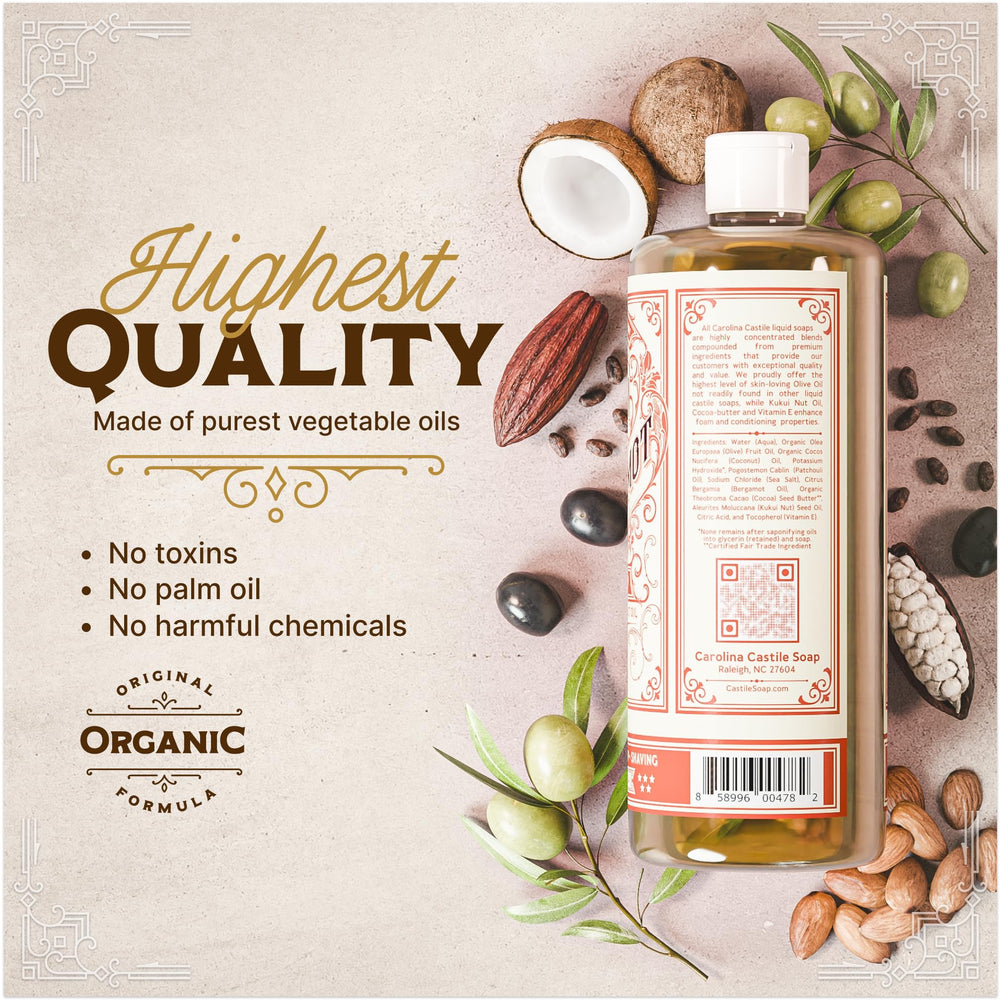 Carolina Castile Soap Concentrado, formato compacto para ahorro y uso prolongado.
