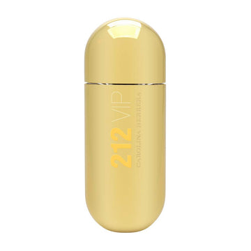 Carolina Herrera 212 VIP Mujer, botella dorada, aroma glamoroso para noches sofisticadas.