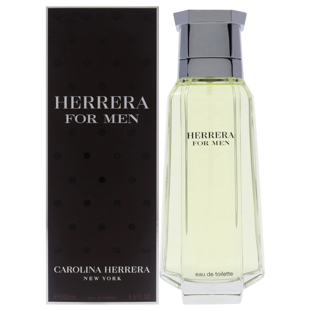 Carolina Herrera Eau de Toilette para hombres, botella frontal, aroma elegante para el día.