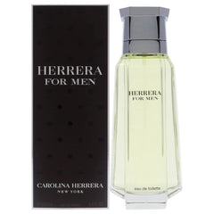 Carolina Herrera Eau de Toilette para hombres, botella frontal, aroma elegante para el día.