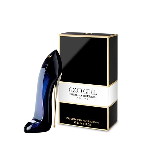 Good Girl de Carolina Herrera, aplicación spray, aroma envolvente para salidas nocturnas.