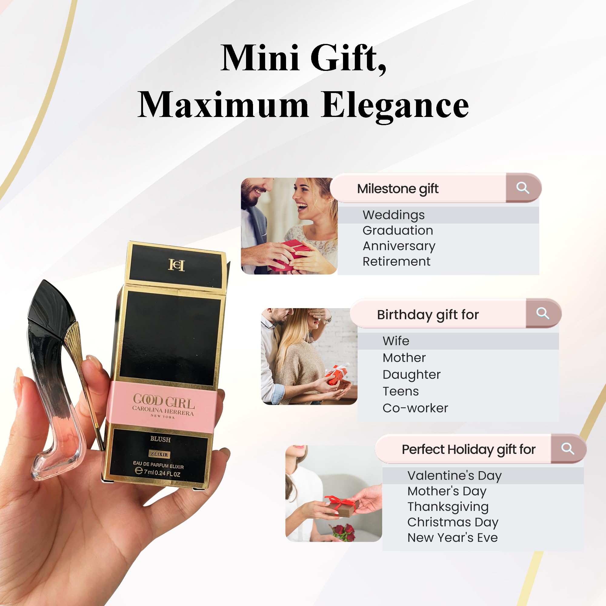 Etiqueta decorativa del envase Good Girl Blush Elixir