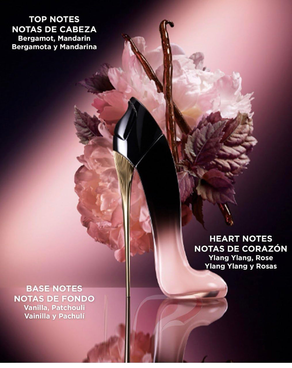 Carolina Herrera Good Girl Blush notes graphic, bergamot, mandarin and vanilla evoke daytime freshness.