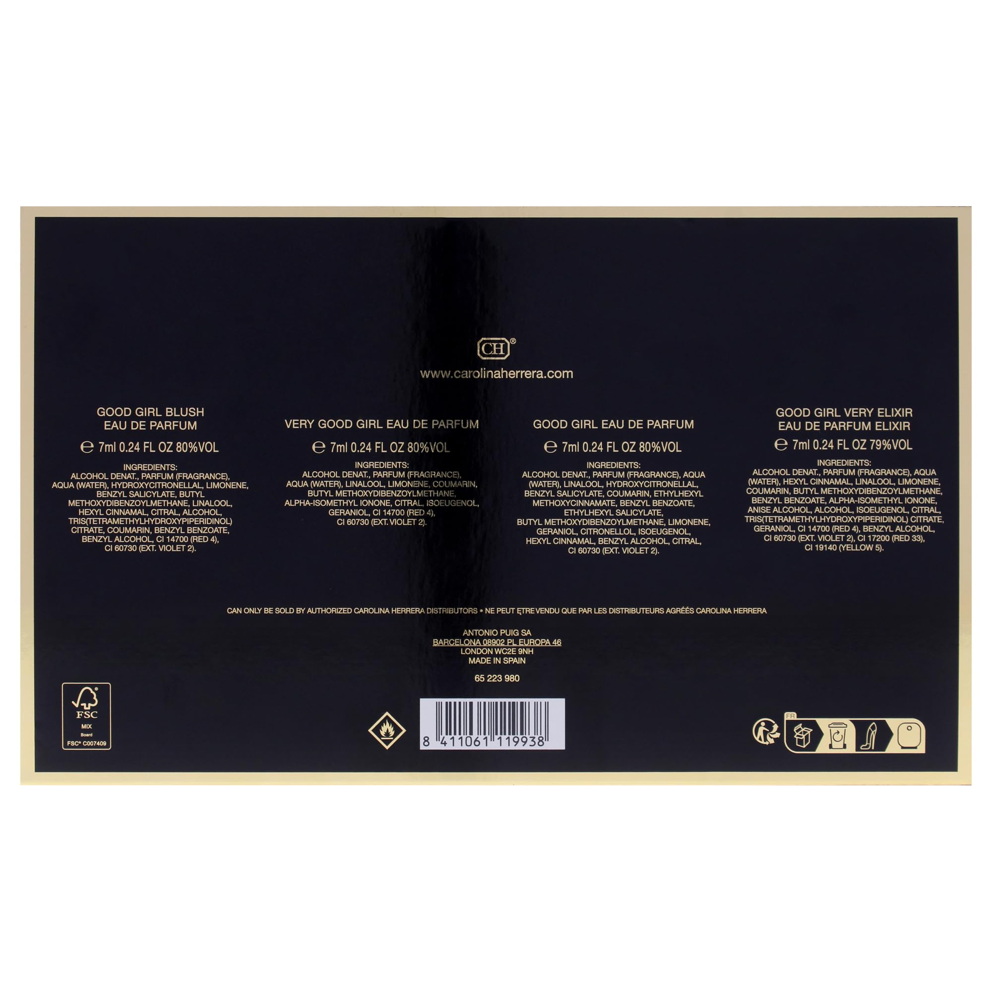 Carolina Herrera Good Girl diseño interior de la caja