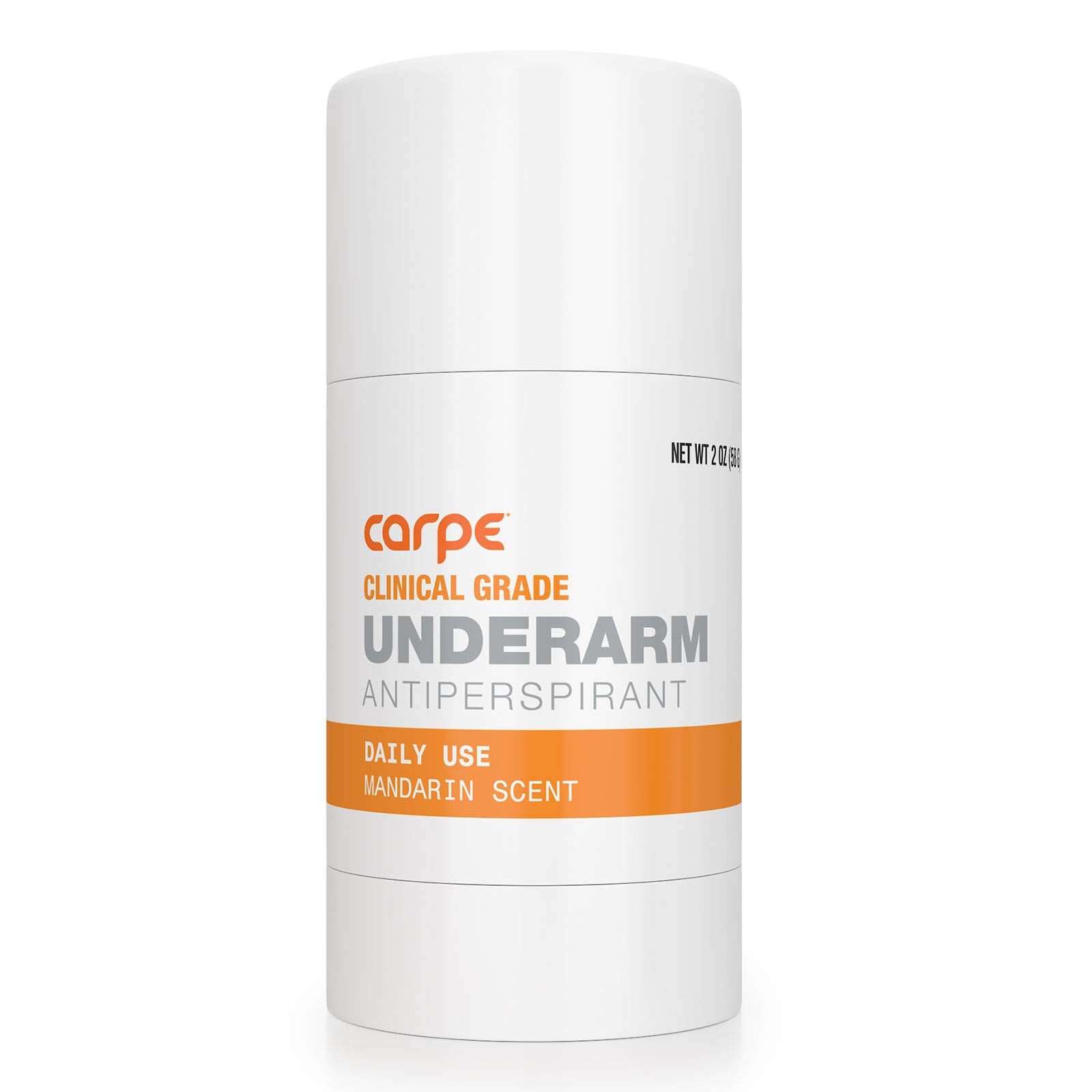 Carpe barra sólida clínica con fragancia de mandarina para control de sudor.