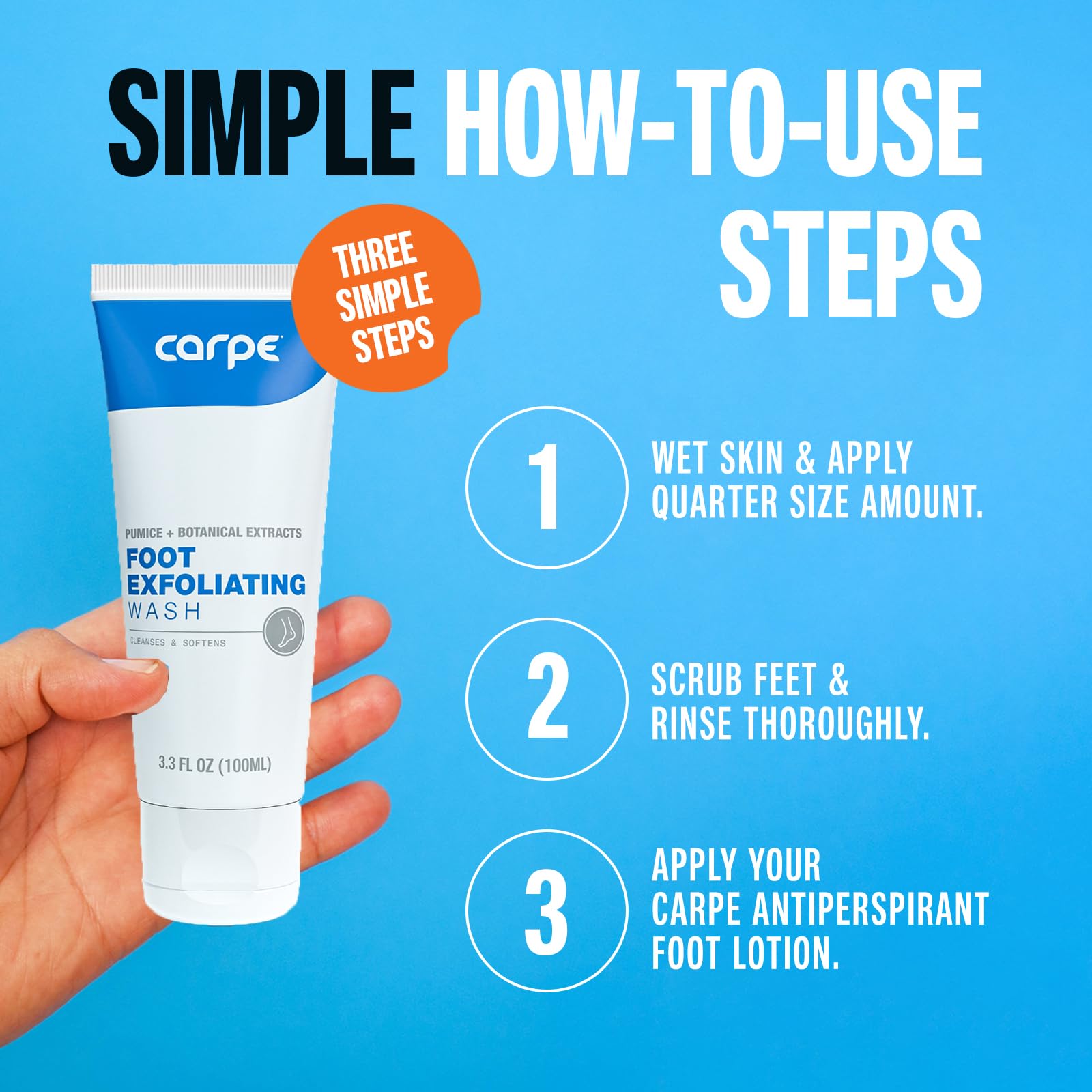 Carpe exfoliante de pies, gránulos visibles para exfoliación eficaz