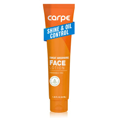 Carpe locion facial absorbente del sudor en botella, controla brillos y humedad.