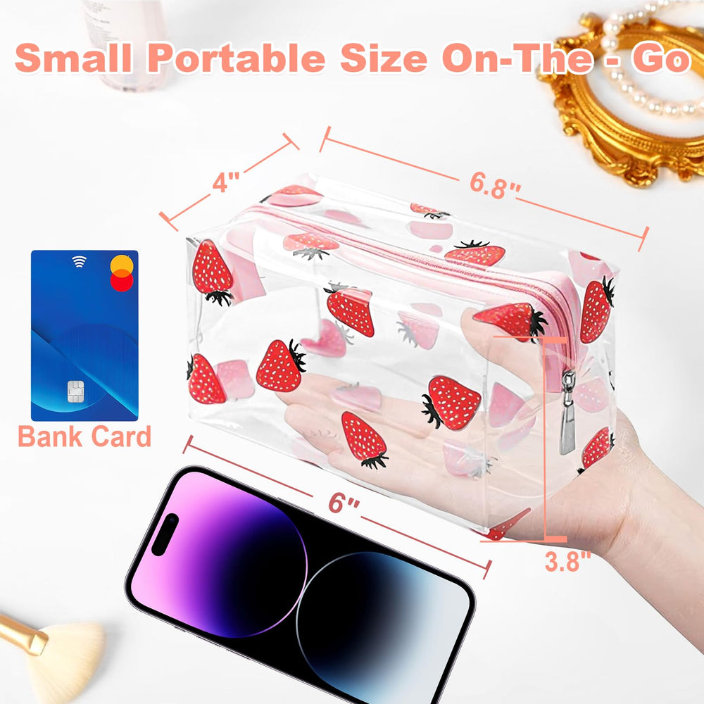 CarryEpic bolso transparente, cierre robusto, seguridad al almacenar cosméticos durante viajes.