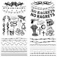 CartaChic tatuaje alambre de puas realista para cuello, aspecto temporal destacado.