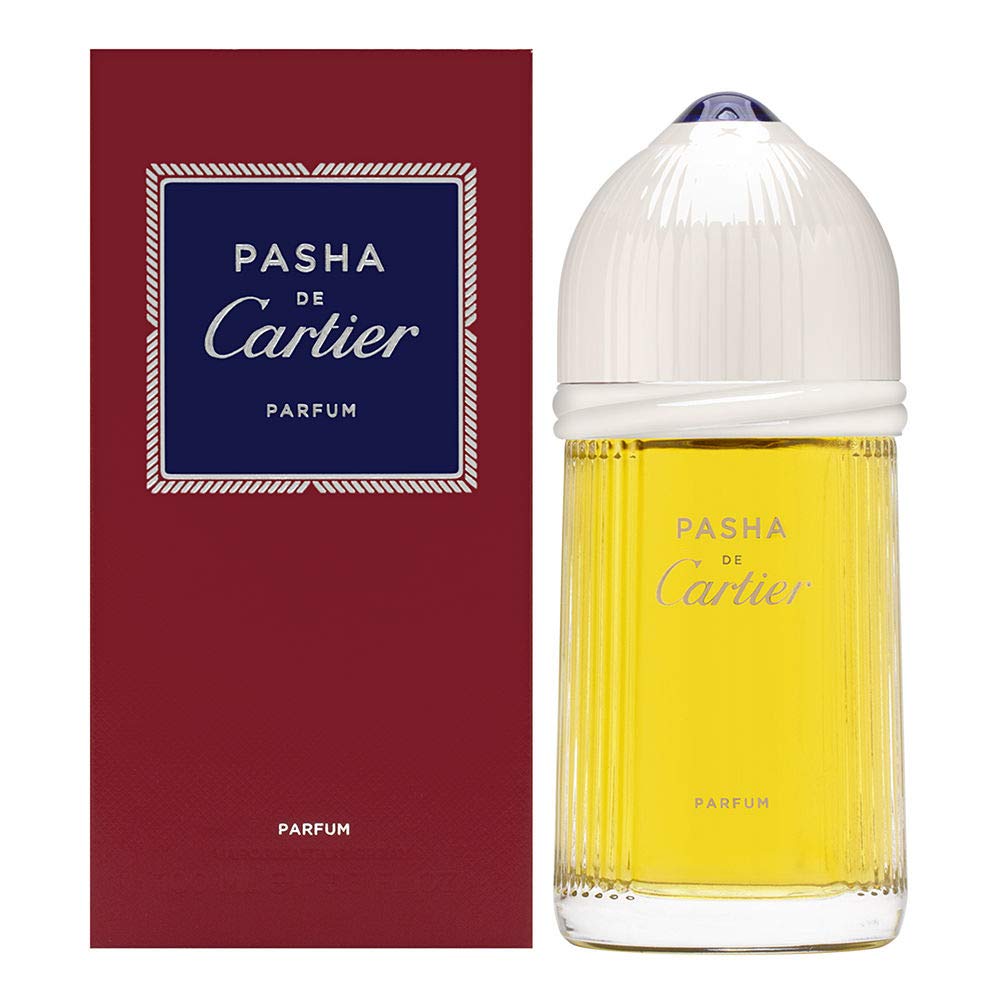 Pasha de Cartier para hombres, atomizador de 97 ml, aroma ambarado y cálido para uso diario.