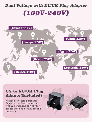 Adaptadores UE y Reino Unido para el rizador Casavok Mini.
