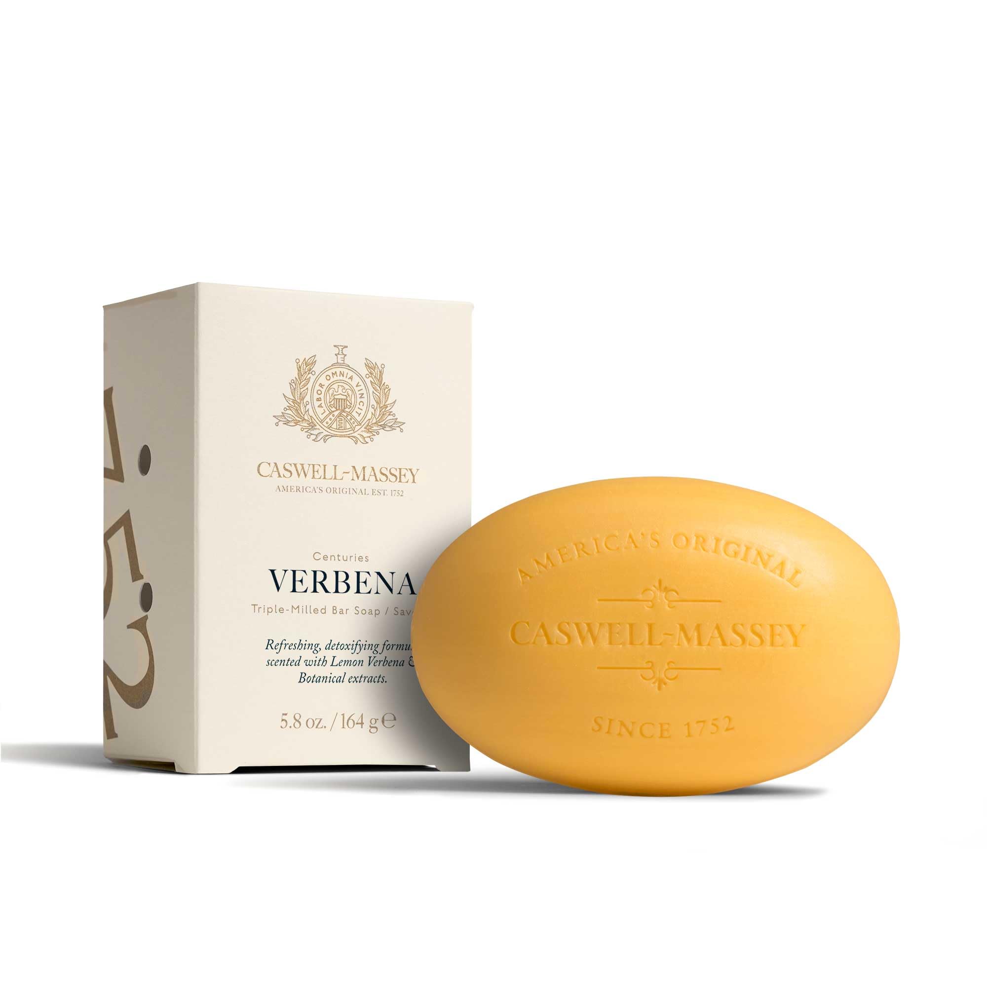Caswell-Massey Jabón Verbena: barra de molienda triple para piel suave y refrescante.
