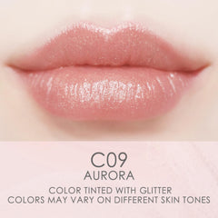CATKIN bálsamo labial tintado Aurora muestra color, hidratación suave y brillo sutil.