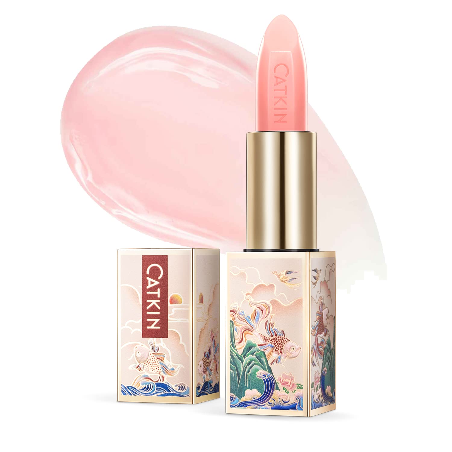 Catkin Balsamo labios color-cambio con tono rosa natural y brillo suave.
