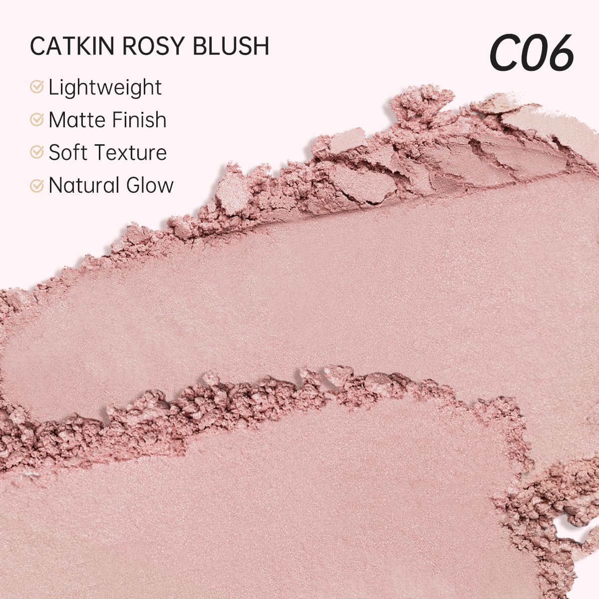 Catkin rubor horneado Misty Rain textura sedosa para difuminar uniformemente.