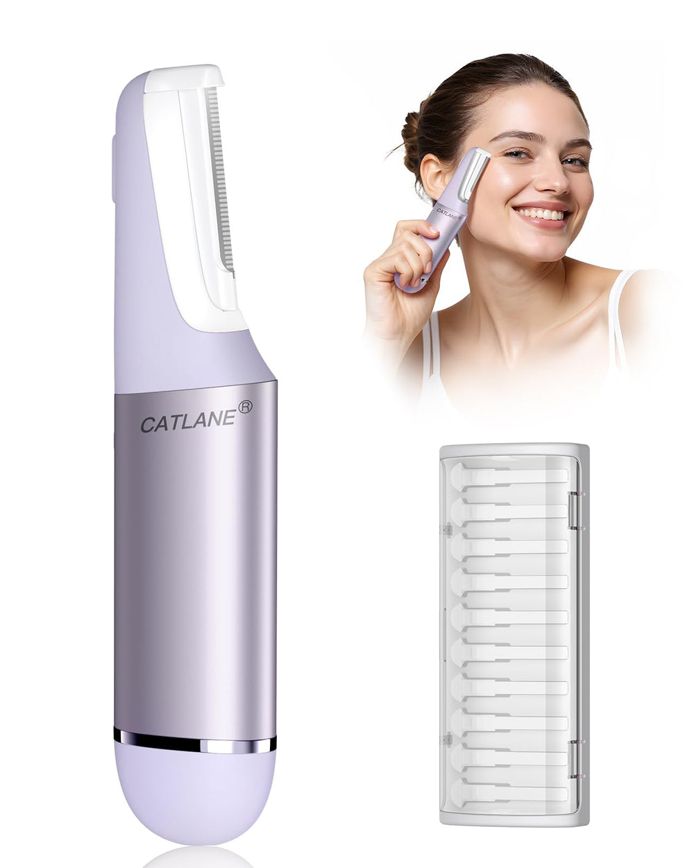 CATLANE Dermaplane Morado Crepúsculo para exfoliación suave y piel radiante.