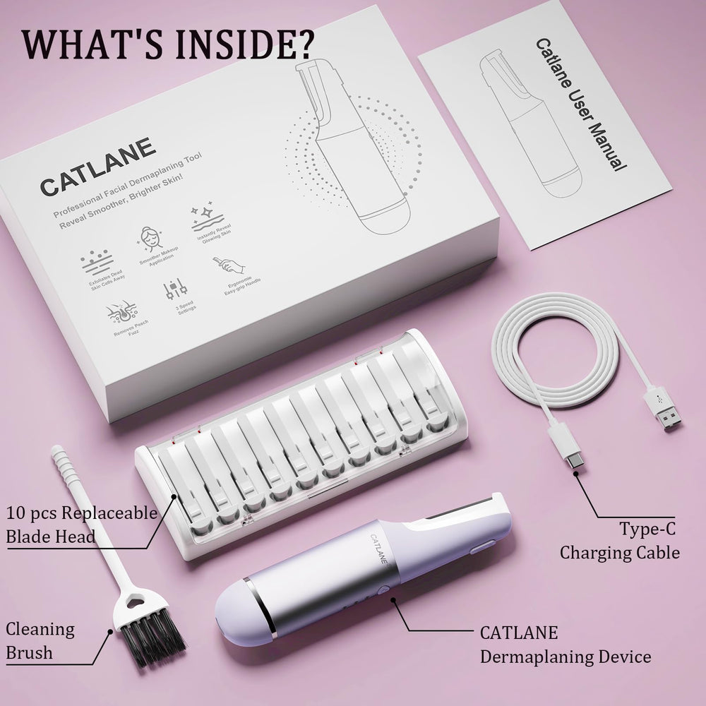 CATLANE Dermaplane portátil, ideal para viajes y trabajo fuera de casa.