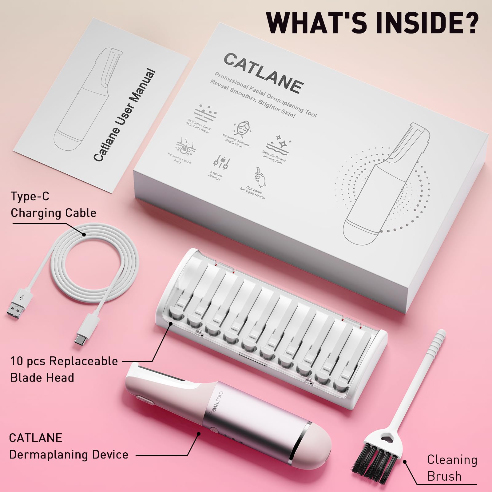 CATLANE Dermaplane uso en casa y viaje; comodidad en cualquier momento.