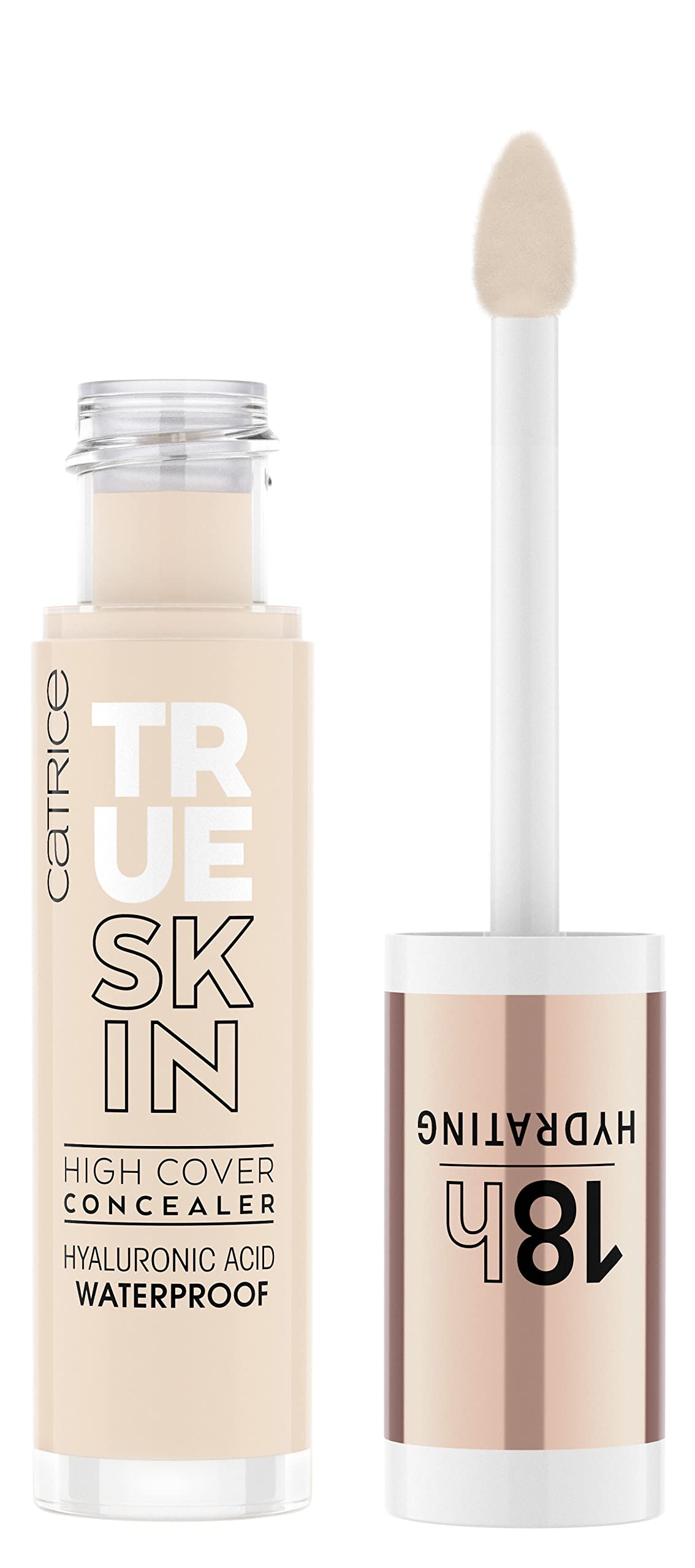 Corrector Catrice True Skin High Cover en botella, alta cobertura para piel uniforme.
