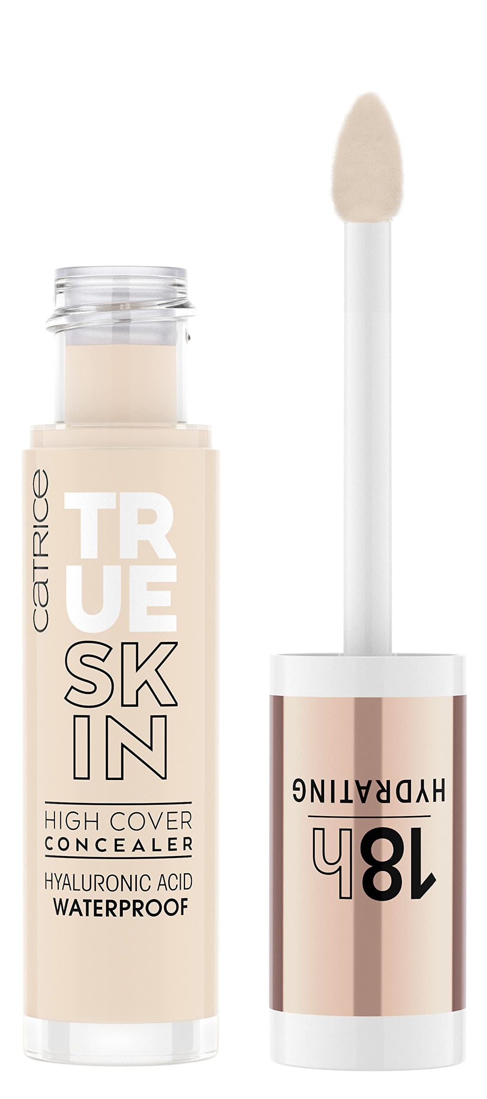 Corrector Catrice True Skin High Cover en botella, alta cobertura para piel uniforme.