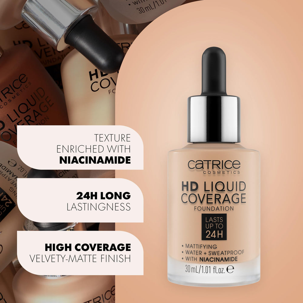 Catrice HD Liquid Coverage en muestra de piel uniforme y natural