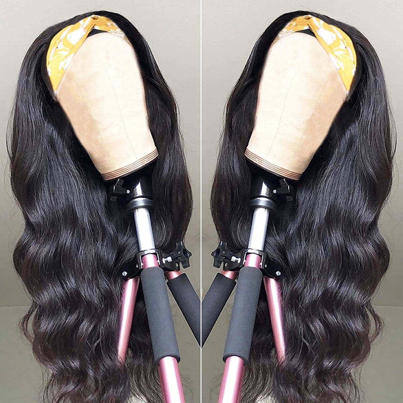 Catti Headband Wig frente sin encaje para apariencia natural.