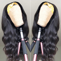 Catti Headband Wig frente sin encaje para apariencia natural.
